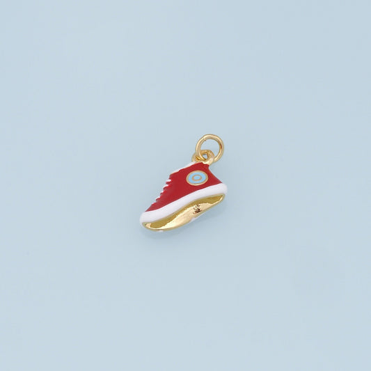 Gold Shoe Charms,18K Gold Filled Enamel Shoe Pendant,Cute Shoe Charm Bracelet Necklace for DIY Jewelry Making Supply