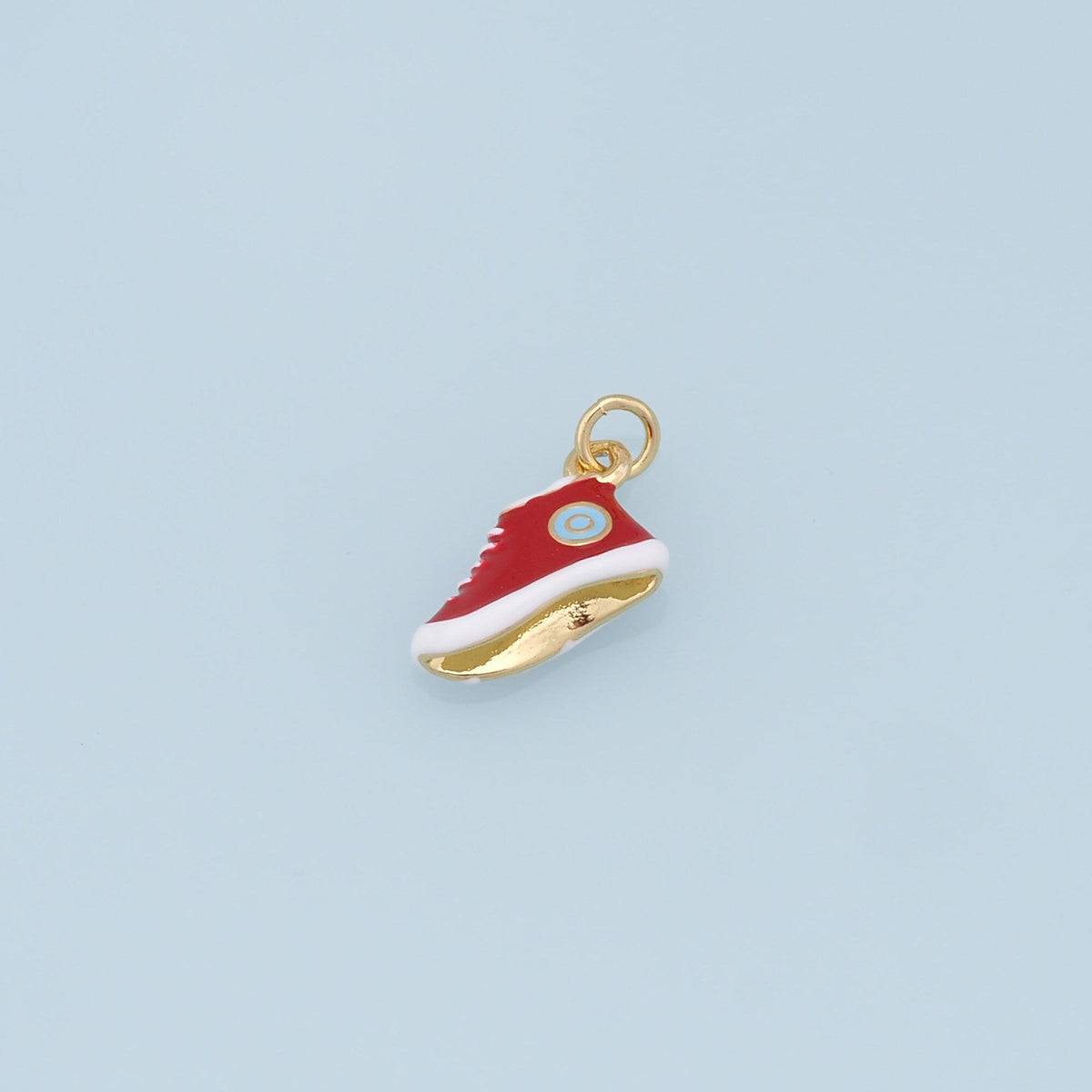 Gold Shoe Charms,18K Gold Filled Enamel Shoe Pendant,Cute Shoe Charm Bracelet Necklace for DIY Jewelry Making Supply
