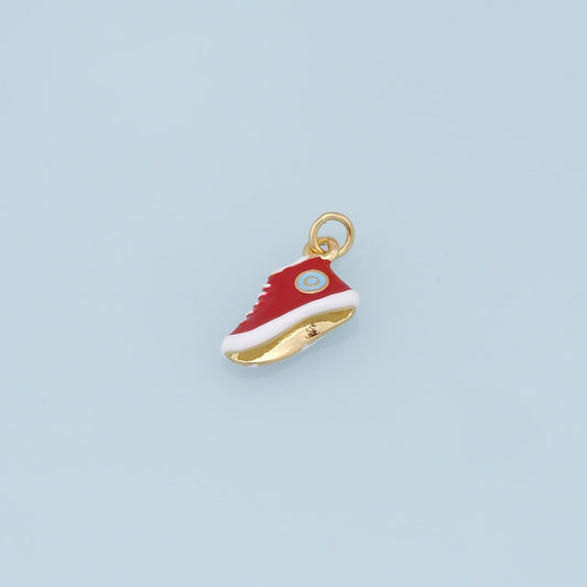 Gold Shoe Charms,18K Gold Filled Enamel Shoe Pendant,Cute Shoe Charm Bracelet Necklace for DIY Jewelry Making Supply