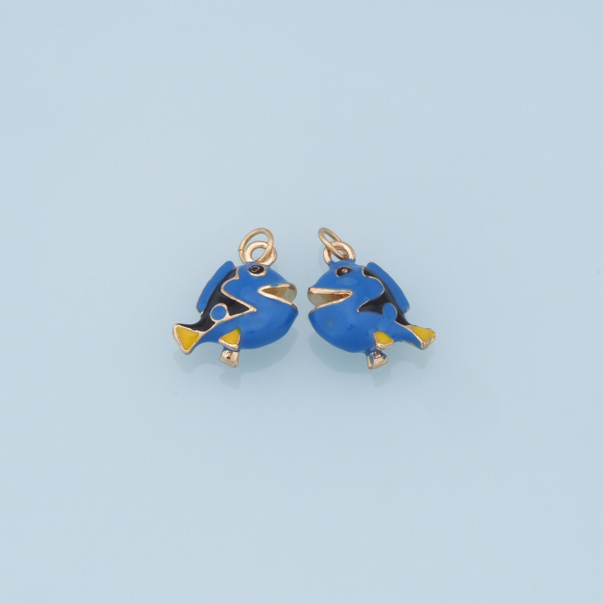 Cute Fish Charms,18K Gold Filled Enamel Fish Pendant,Kawaii Charm Bracelet Necklace for DIY Jewelry Making Supply