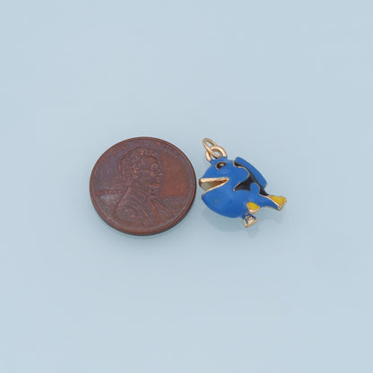 Cute Fish Charms,18K Gold Filled Enamel Fish Pendant,Kawaii Charm Bracelet Necklace for DIY Jewelry Making Supply