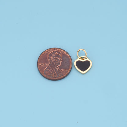 Gold Heart Charms,18K Gold Filled Heart Pendant,Tiny Heart Charm Bracelet Necklace for DIY Jewelry Making Supply