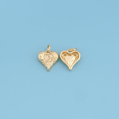 Gold Heart Charms,18K Gold Filled Heart Pendant,Tiny Heart Charm Bracelet Necklace for DIY Jewelry Making Supply