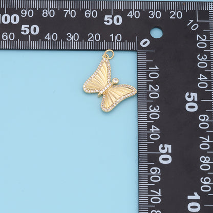 Gold Butterfly Charms,18K Gold Filled Butterfly Pendant,insect Charm Bracelet Necklace for DIY Jewelry Making Supply