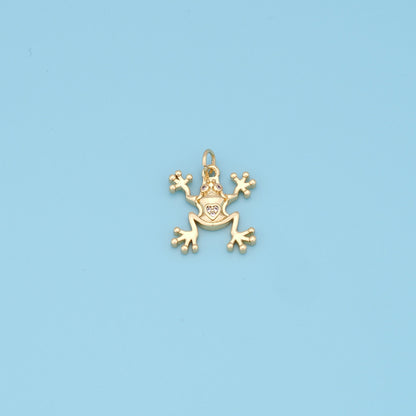 Gold frog Charms,18K Gold Filled frog Pendant Charm Bracelet Necklace for DIY Jewelry Making Supply