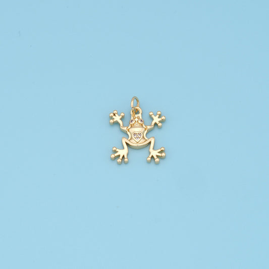 Gold frog Charms,18K Gold Filled frog Pendant Charm Bracelet Necklace for DIY Jewelry Making Supply