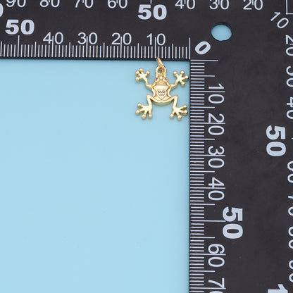Gold frog Charms,18K Gold Filled frog Pendant Charm Bracelet Necklace for DIY Jewelry Making Supply