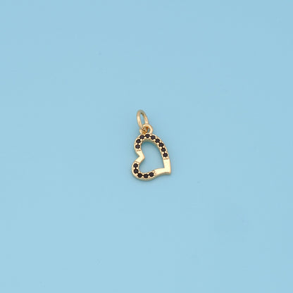 Gold Heart Charms,18K Gold Filled Heart Pendant,Tiny Heart Charm Bracelet Necklace for DIY Jewelry Making Supply