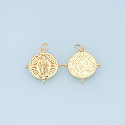 Gold Pray virgin mary Charms,18K Gold Filled pray Our Lady Pendant Bracelet Necklace for DIY Jewelry Making Supply