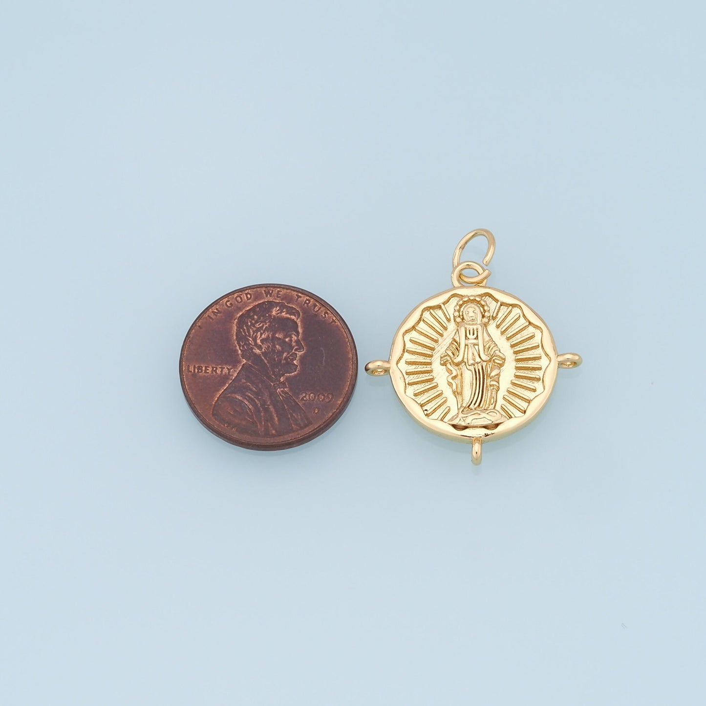 Gold Pray virgin mary Charms,18K Gold Filled pray Our Lady Pendant Bracelet Necklace for DIY Jewelry Making Supply