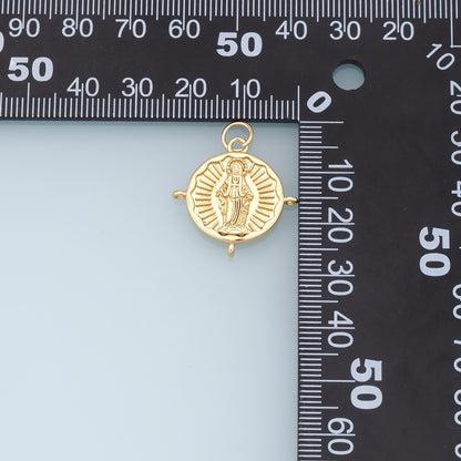 Gold Pray virgin mary Charms,18K Gold Filled pray Our Lady Pendant Bracelet Necklace for DIY Jewelry Making Supply