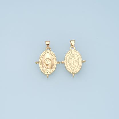 Gold Pray virgin mary Charms,18K Gold Filled pray Our Lady Pendant Bracelet Necklace for DIY Jewelry Making Supply