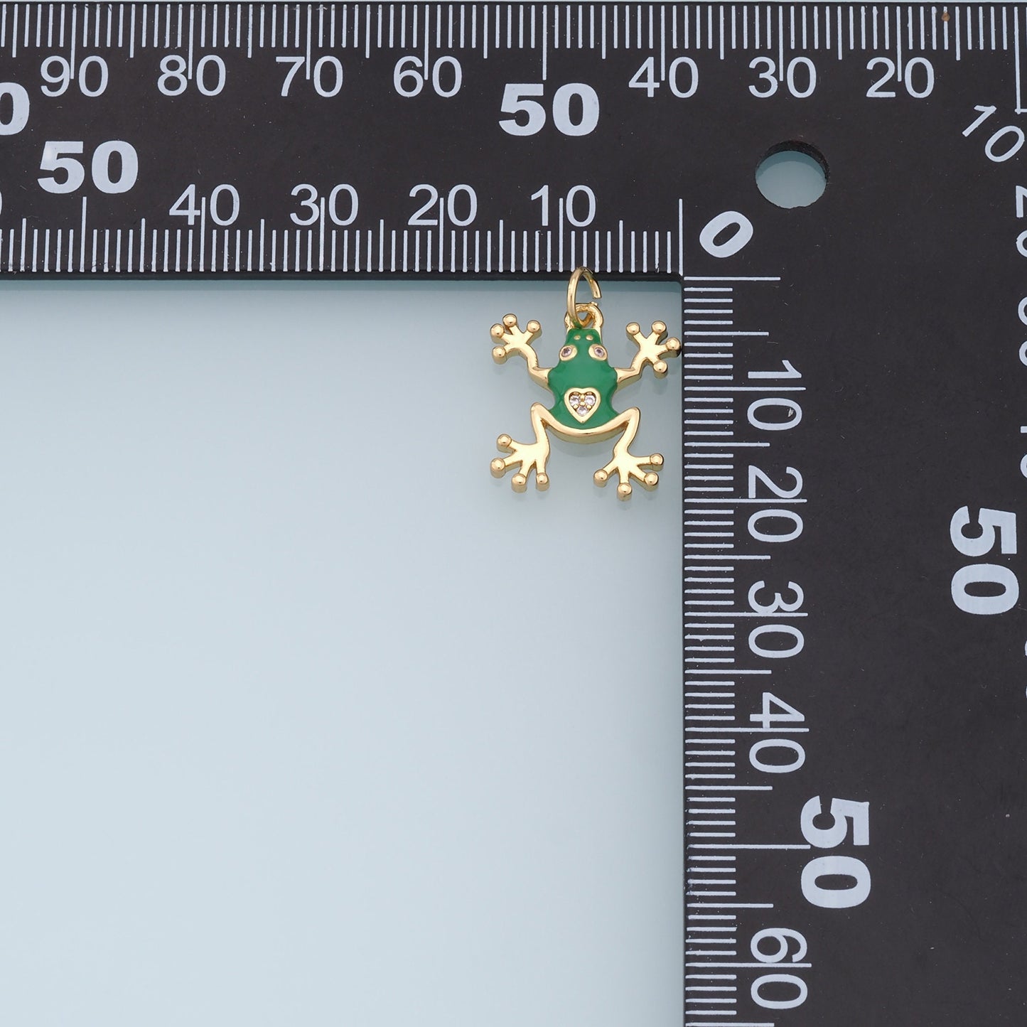 Gold Frog Charms,18K Gold Filled Frog Pendant,Green Frog Charm Bracelet Necklace for DIY Jewelry Making Supply