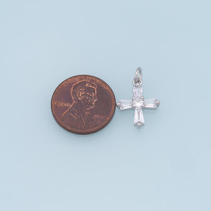Gold Cross Charms,18K Gold Filled Cross Pendant,CZ Micro Pave Protect Religious Charm Bracelet Necklace for DIY Jewelry Makin