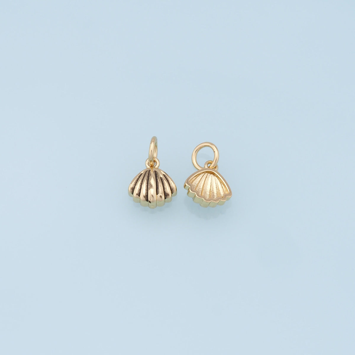 Gold Shell Charms,18K Gold Filled Conch Shell Pendant,Conch Shell Charm Bracelet Necklace for DIY Jewelry Making Supply (8x8.