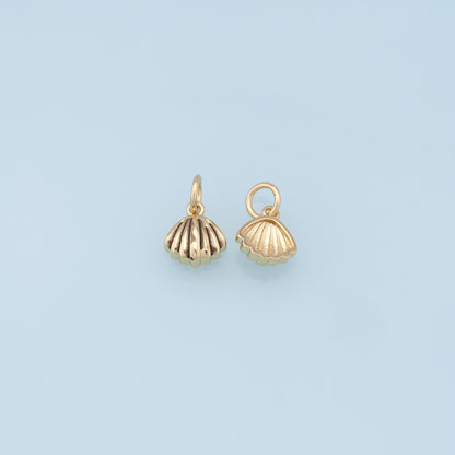 Gold Shell Charms,18K Gold Filled Conch Shell Pendant,Conch Shell Charm Bracelet Necklace for DIY Jewelry Making Supply (8x8.