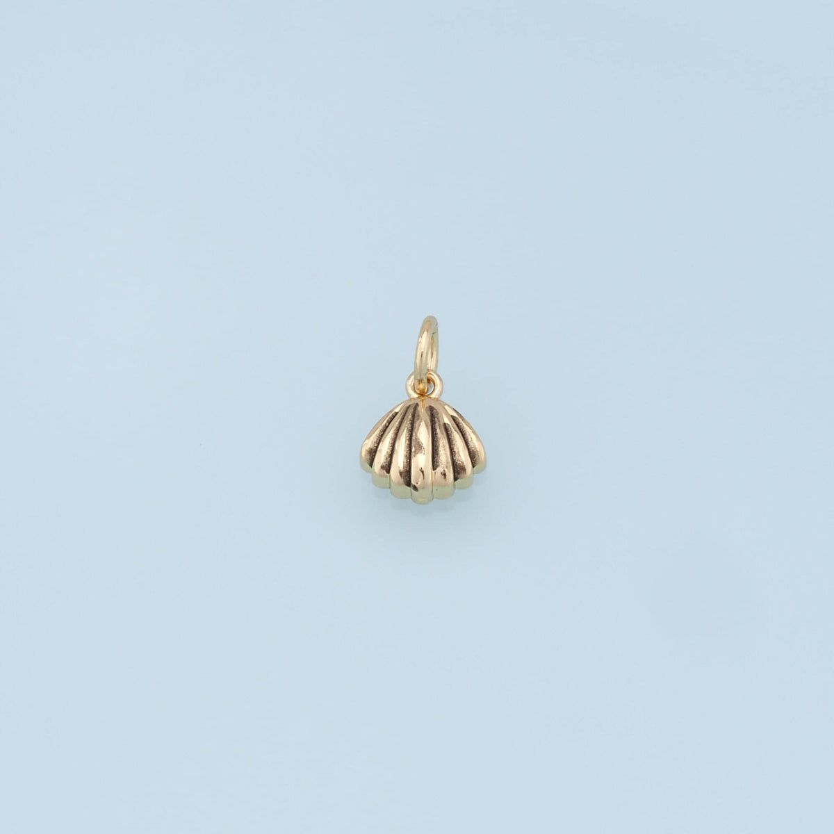 Gold Shell Charms,18K Gold Filled Conch Shell Pendant,Conch Shell Charm Bracelet Necklace for DIY Jewelry Making Supply (8x8.