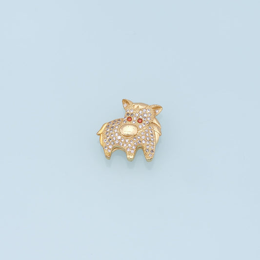 Gold Bull Charms,18K Gold Filled bull Pendant,CZ bull Charm Bracelet Necklace for DIY Jewelry Making Supply