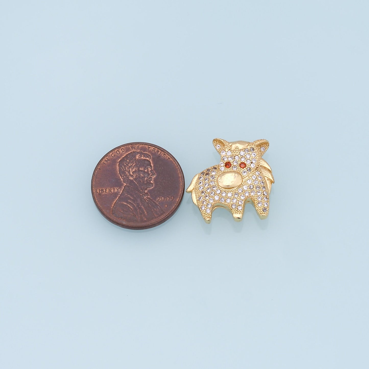 Gold Bull Charms,18K Gold Filled bull Pendant,CZ bull Charm Bracelet Necklace for DIY Jewelry Making Supply