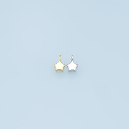 Gold Star Charms,18K Gold Filled Star Pendant,Silver Star Charm Bracelet Necklace for DIY Jewelry Making Supply