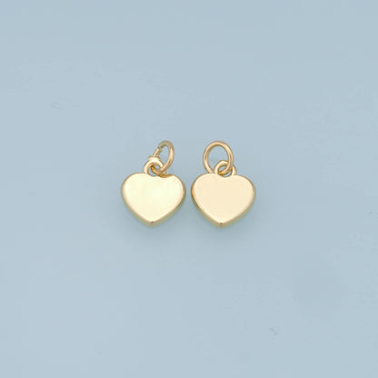 Gold Heart Charms,18K Gold Filled Heart Pendant,Silver Heart Charm Bracelet Necklace for DIY Jewelry Making Supply