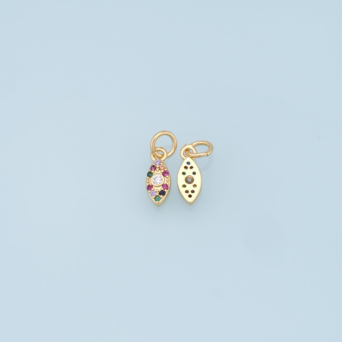18K Gold Filled Evil Eye Charm Pendant for Jewelry Making