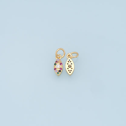 18K Gold Filled Evil Eye Charm Pendant for Jewelry Making