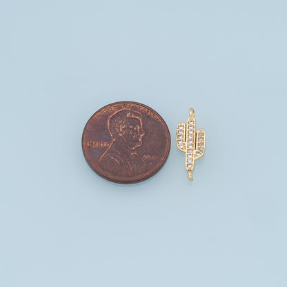 18K Gold Filled Cubic Zirconia Charm Pendant for Jewelry Making
