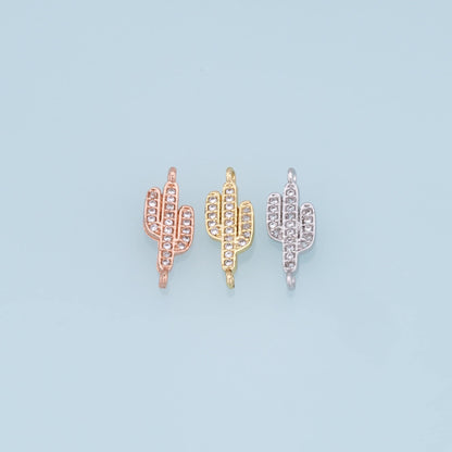 18K Gold Filled Cubic Zirconia Charm Pendant for Jewelry Making