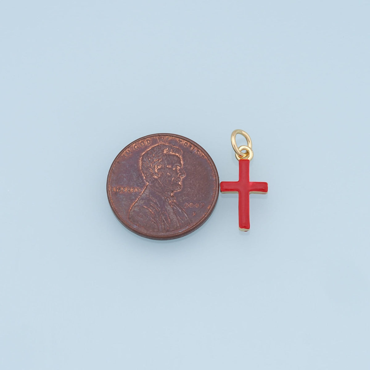 Gold Cross Charms,18K Gold Filled Enamel Cross Pendant,Protect Religious Charm Bracelet Necklace for DIY Jewelry Making Suppl