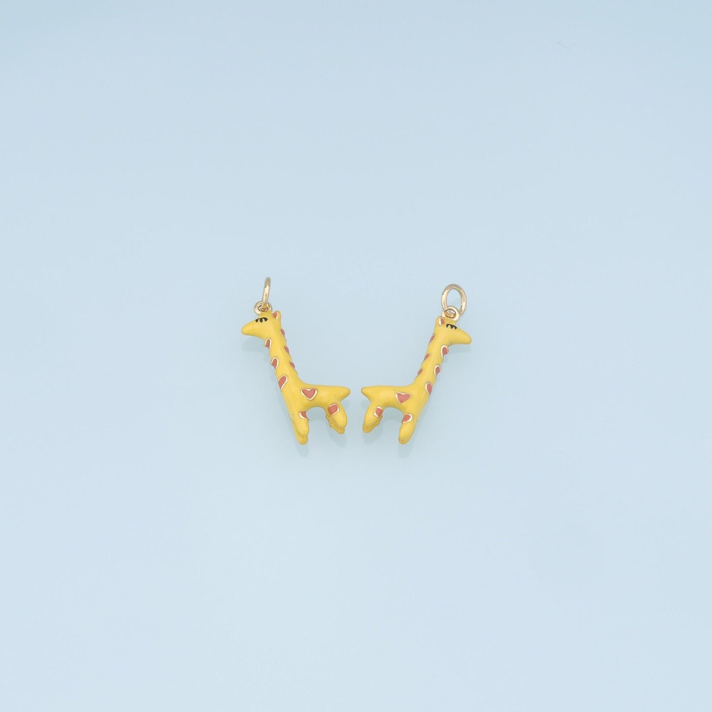 Cute Giraffe Charms,18K Gold Filled Enamel Giraffe Pendant,Kawaii Charm Bracelet Necklace for DIY Jewelry Making Supply