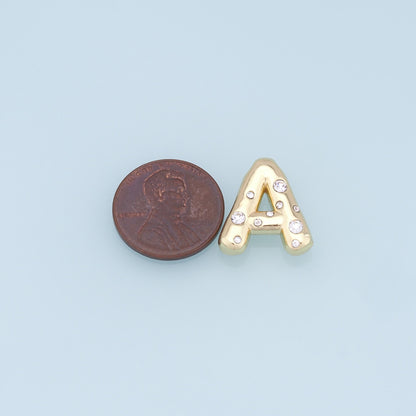18K Gold Filled Letter Charm Pendant for Jewelry Making