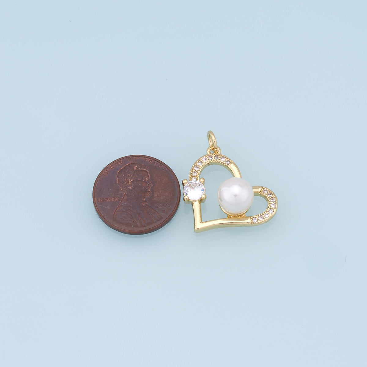 Gold Heart Charms,18K Gold Filled Heart Pendant,Heart Charm Bracelet Necklace for DIY Jewelry Making Supply