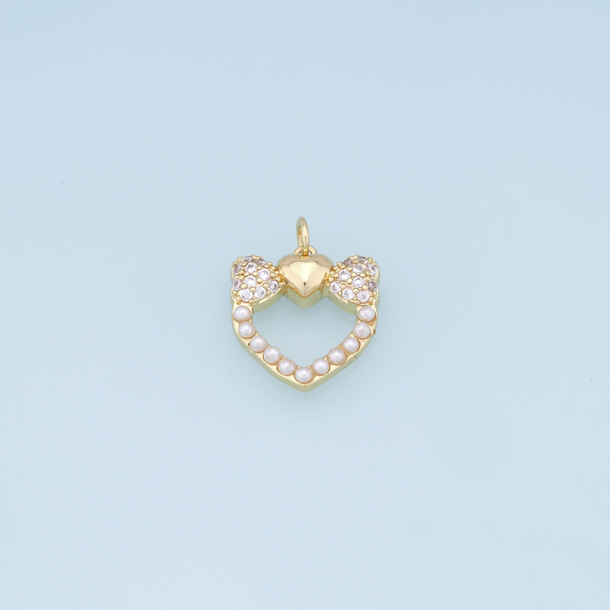 Gold Heart Charms,18K Gold Filled Heart Pendant,Heart Charm Bracelet Necklace for DIY Jewelry Making Supply