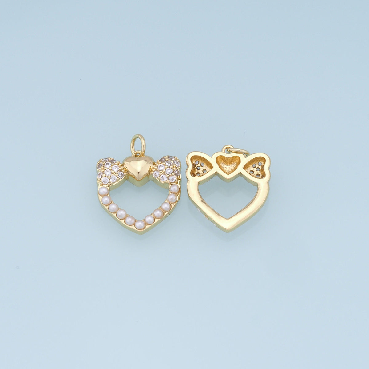 Gold Heart Charms,18K Gold Filled Heart Pendant,Heart Charm Bracelet Necklace for DIY Jewelry Making Supply