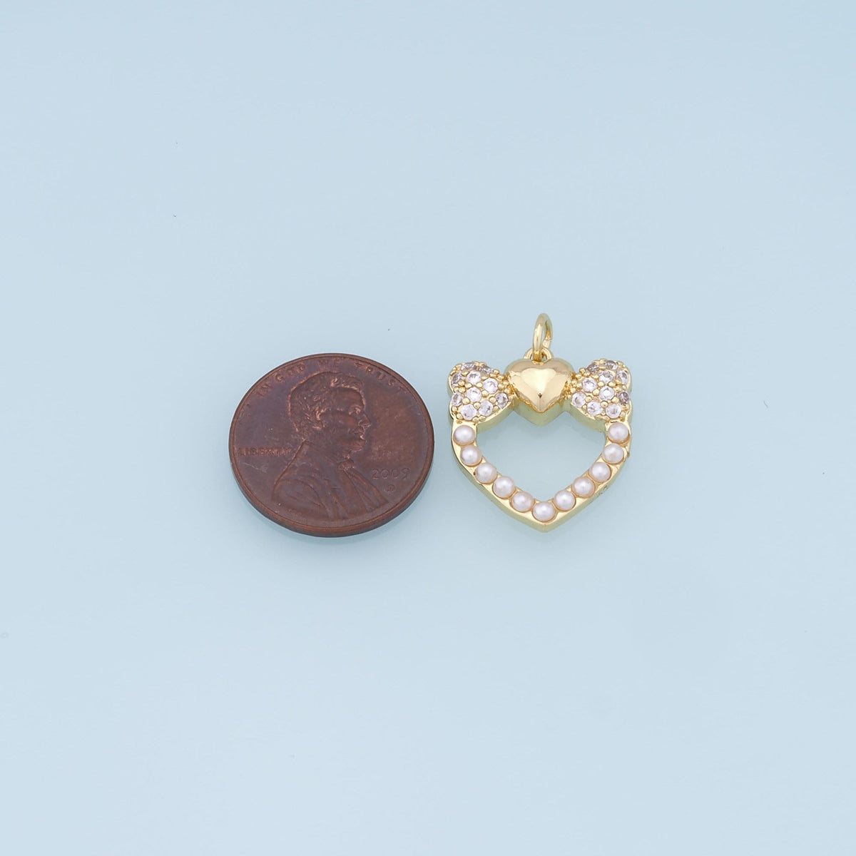 Gold Heart Charms,18K Gold Filled Heart Pendant,Heart Charm Bracelet Necklace for DIY Jewelry Making Supply