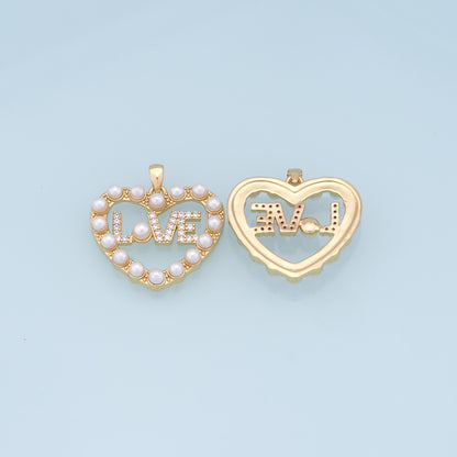 Gold Heart Charms,18K Gold Filled Heart Pendant,Heart Love Charm Bracelet Necklace for DIY Jewelry Making Supply