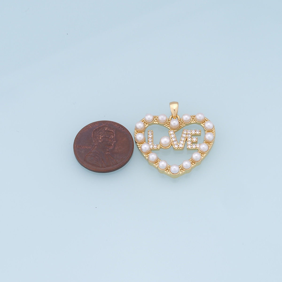Gold Heart Charms,18K Gold Filled Heart Pendant,Heart Love Charm Bracelet Necklace for DIY Jewelry Making Supply