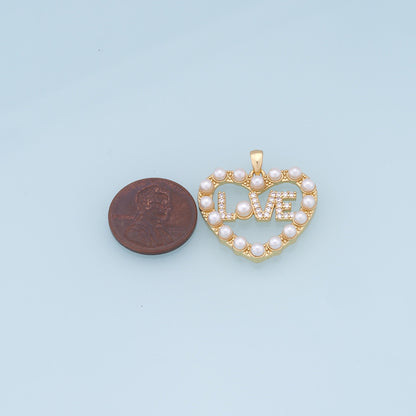 Gold Heart Charms,18K Gold Filled Heart Pendant,Heart Love Charm Bracelet Necklace for DIY Jewelry Making Supply