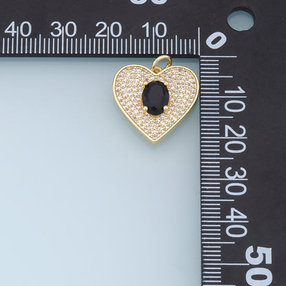 Gold Heart Charms,18K Gold Filled Heart Pendant,crystal Heart Charm Bracelet Necklace for DIY Jewelry Making Supply