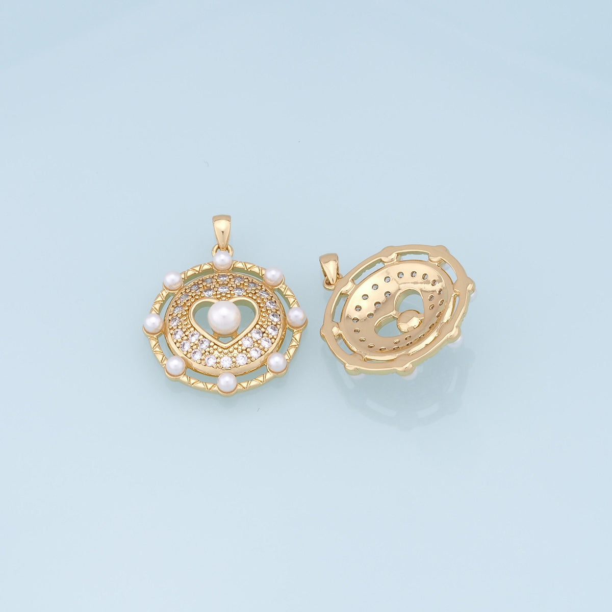 18K Gold Filled Heart Charm Pendant for Jewelry Making