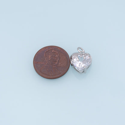 Gold Heart Charms,18K Gold Filled Heart Pendant,crystal Heart Charm Bracelet Necklace for DIY Jewelry Making Supply