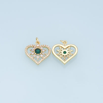 Gold Heart Charms,18K Gold Filled Heart Pendant,Heart Charm Bracelet Necklace for DIY Jewelry Making Supply