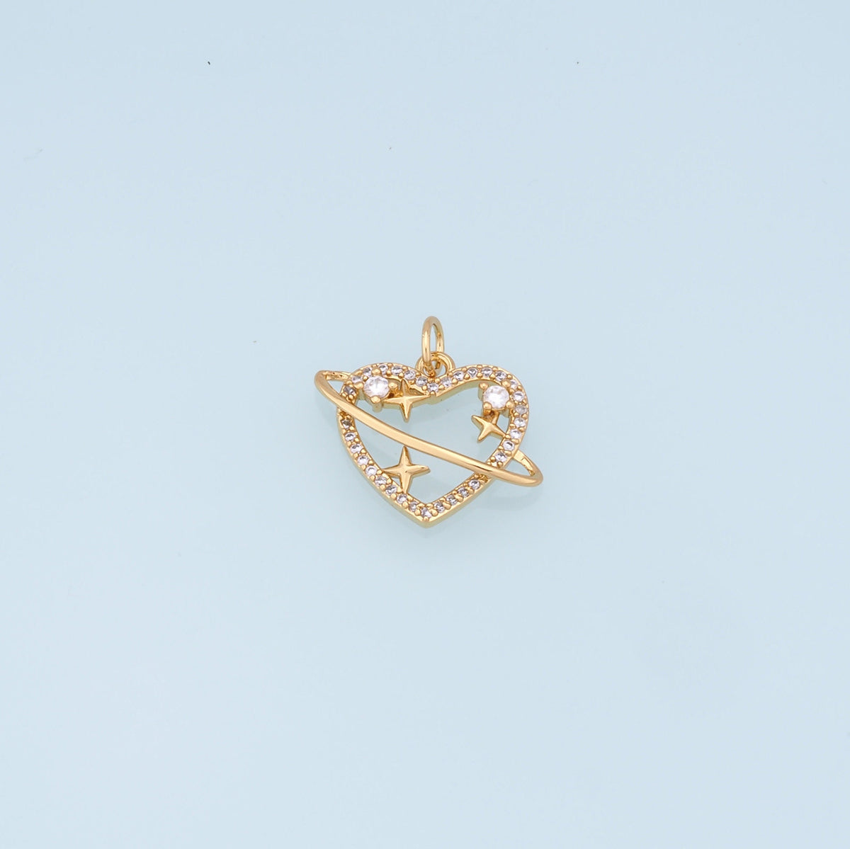 18K Gold Filled Heart Charm Pendant for Jewelry Making