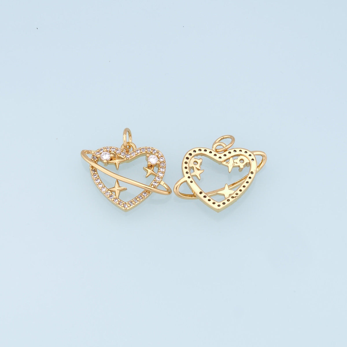 18K Gold Filled Heart Charm Pendant for Jewelry Making
