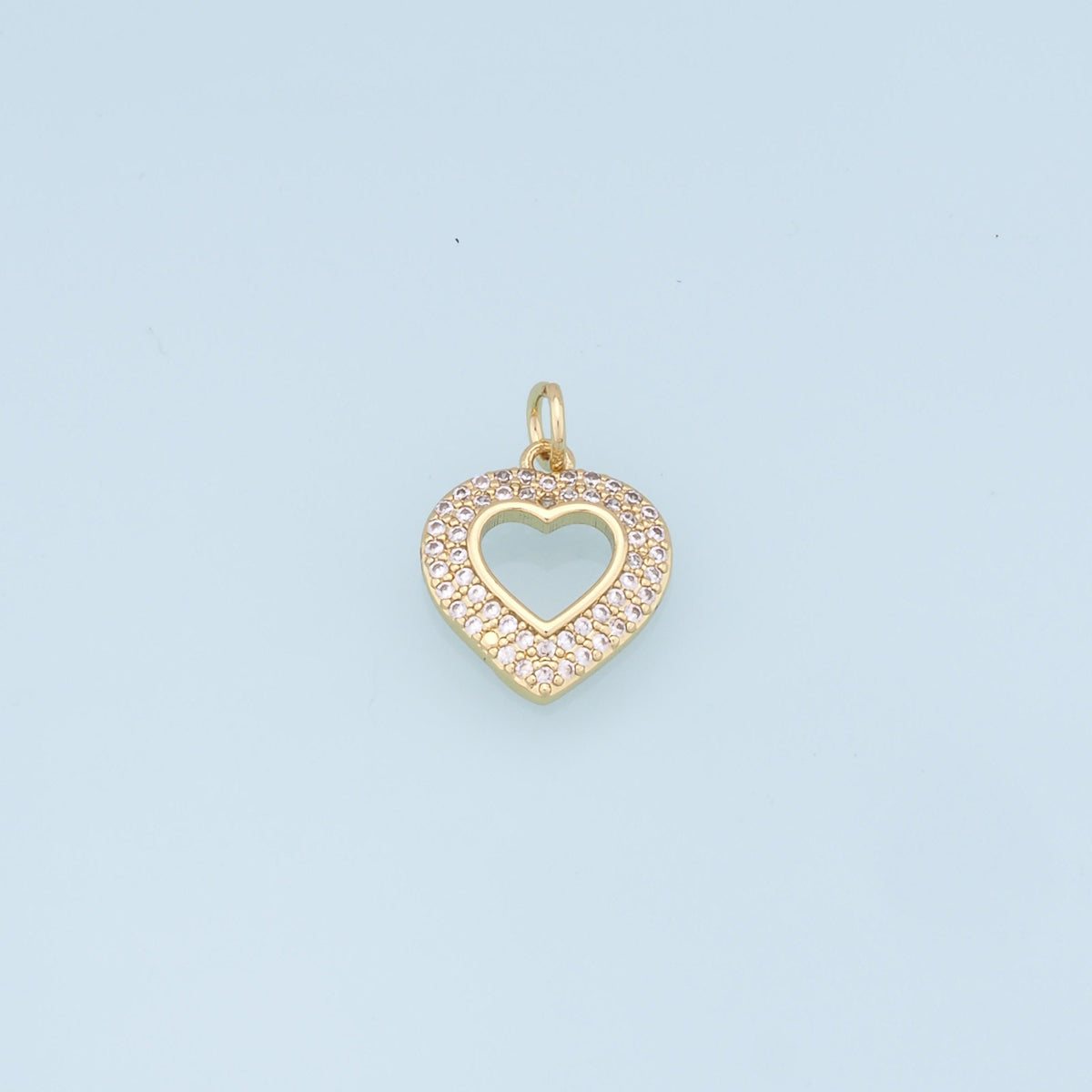 18K Gold Filled Heart Charm Pendant for Jewelry Making