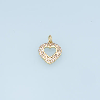 18K Gold Filled Heart Charm Pendant for Jewelry Making