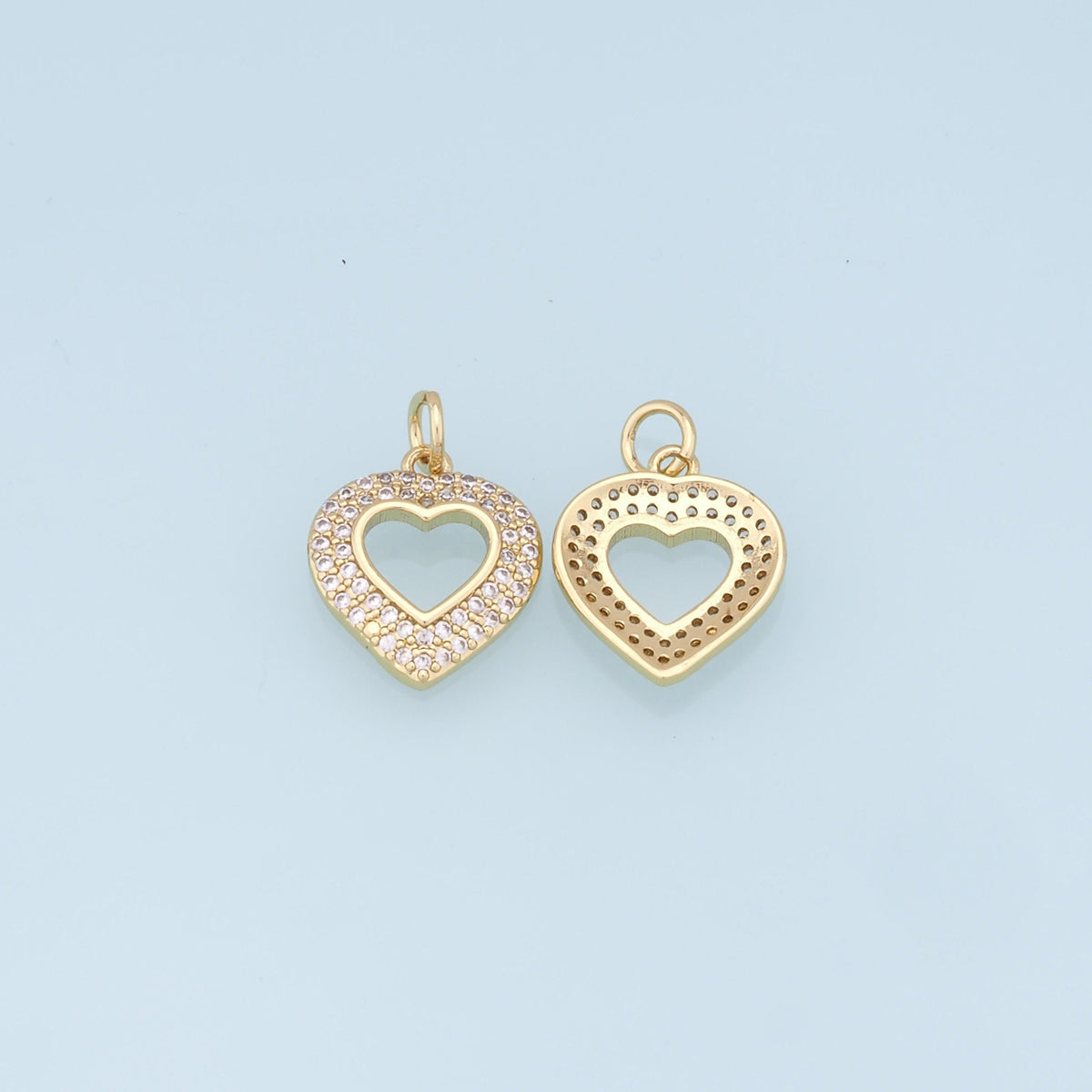 18K Gold Filled Heart Charm Pendant for Jewelry Making