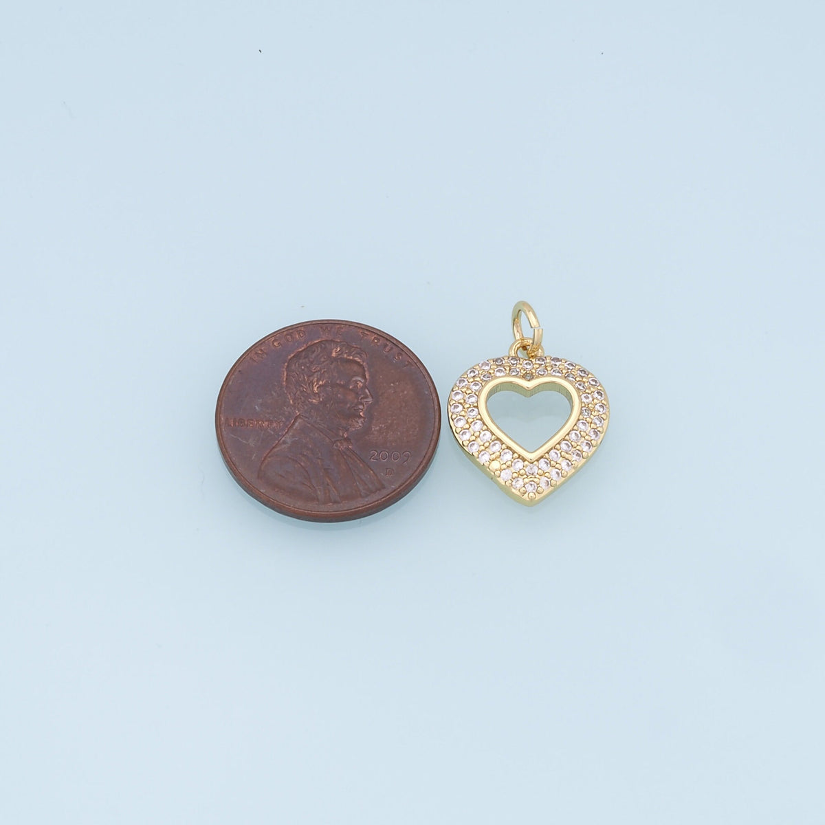 18K Gold Filled Heart Charm Pendant for Jewelry Making