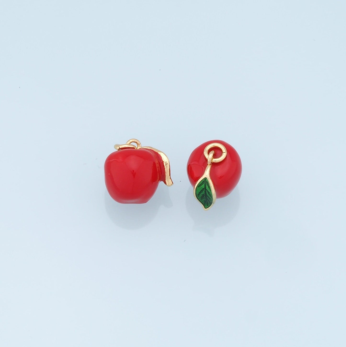 Gold Apple Charms,18K Gold Filled Apple Pendant,Fruit Charm Bracelet Necklace for DIY Jewelry Making Supply